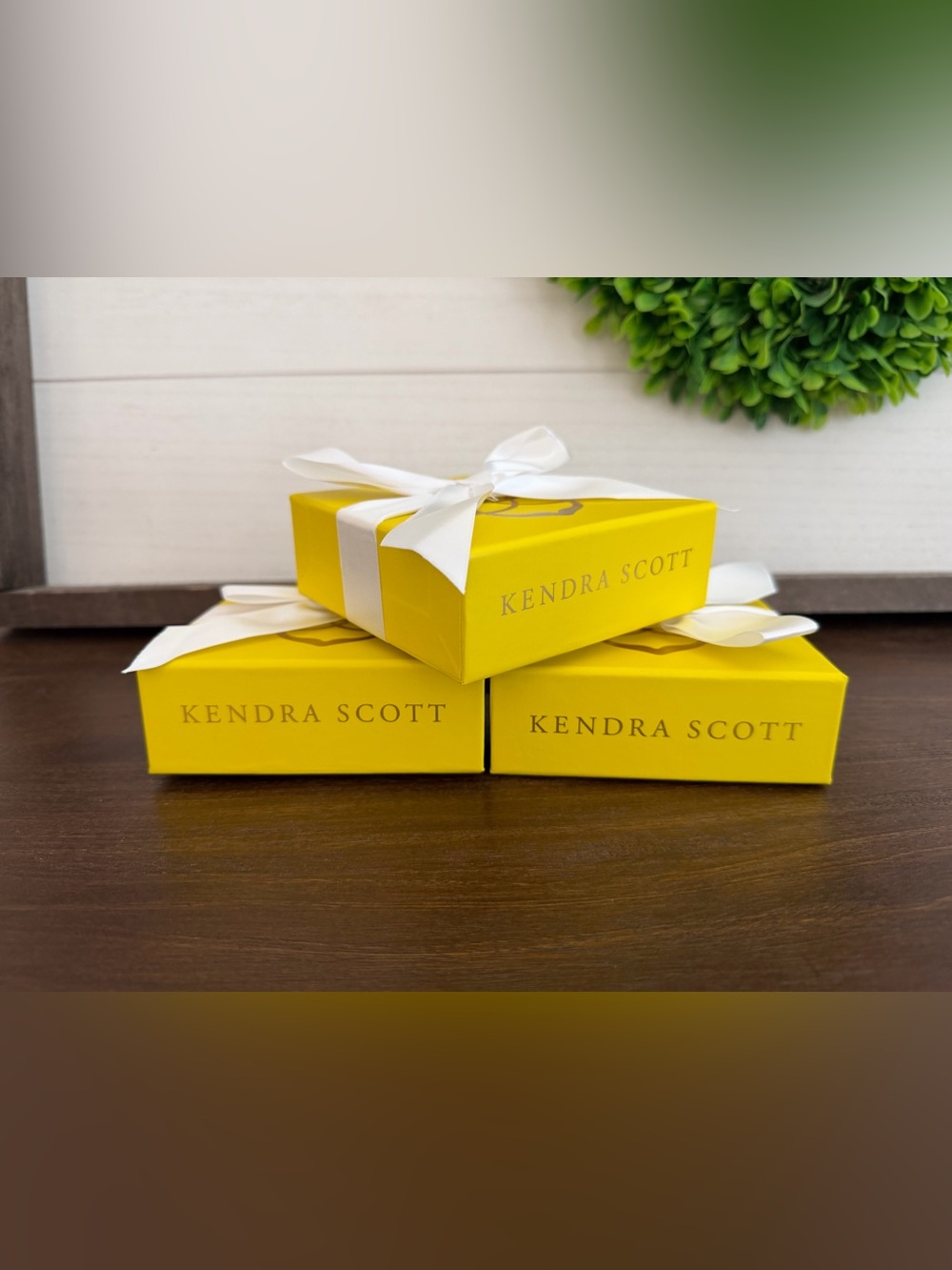 Kendra Scott Bright Yellow Gift Boxes with White Ribbon - 3 included